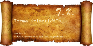 Torma Krisztián névjegykártya