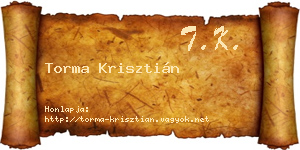 Torma Krisztián névjegykártya
